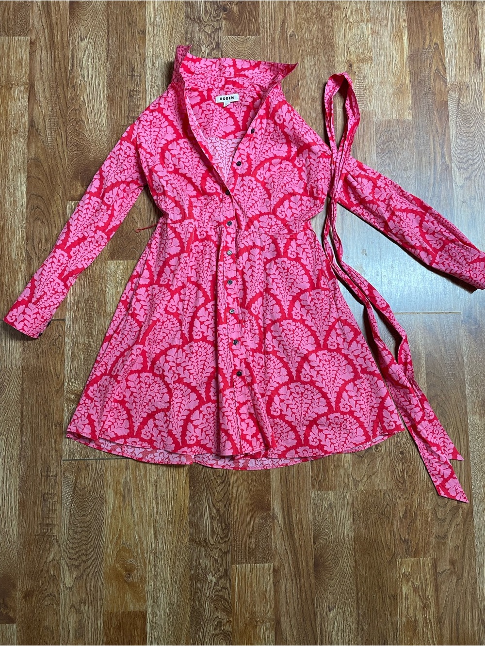Boden Dress Sz 12 Midi Long Sleeve
